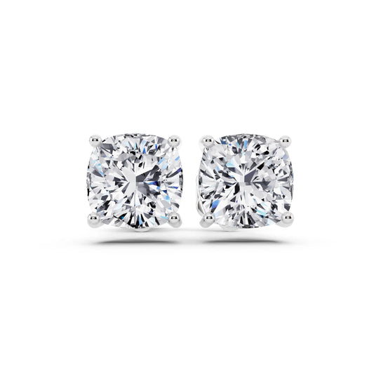 Martini Cushion Lab Grown Diamond Stud Earrings, front view