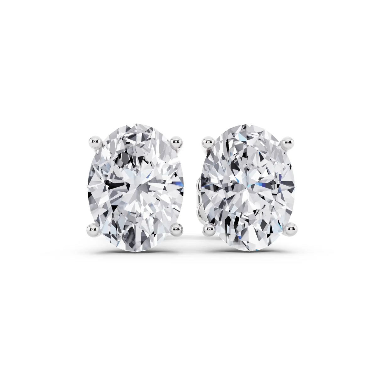 Martini Oval Lab Grown Diamond Stud Earrings, front view