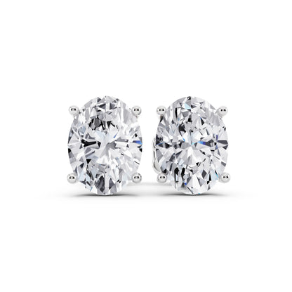 Martini Oval Lab Grown Diamond Stud Earrings, front view