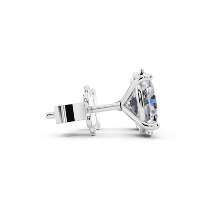 Martini Oval Lab Grown Diamond Stud Earrings, side view