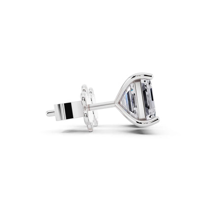 Martini Asscher Lab Grown Diamond Stud Earrings, side view