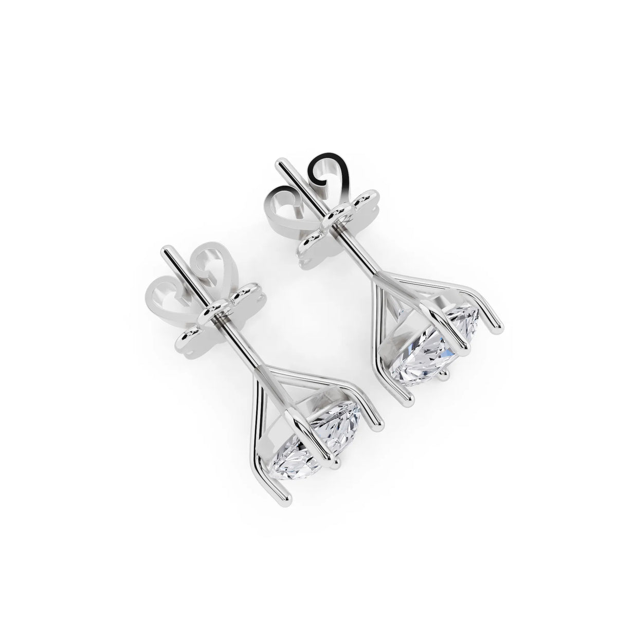 Martini Pear Lab Grown Diamond Stud Earrings, top view