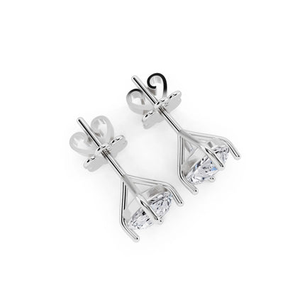 Martini Pear Lab Grown Diamond Stud Earrings, top view