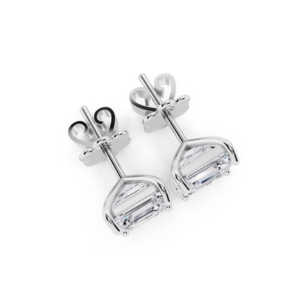 Martini Asscher Lab Grown Diamond Stud Earrings, top view