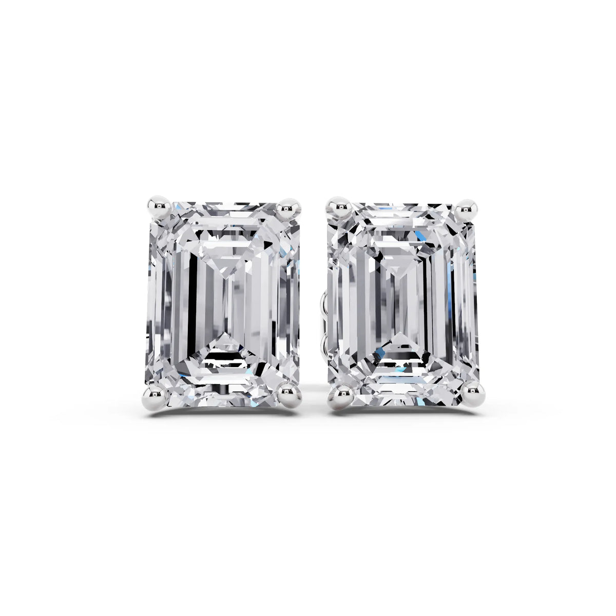Martini Emerald Lab Grown Diamond Stud Earrings, front view