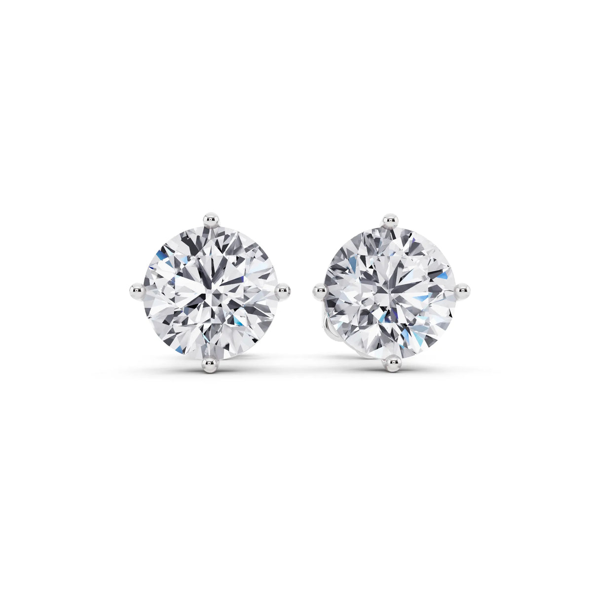 Martini Round Lab Grown Diamond Stud Earrings, front view