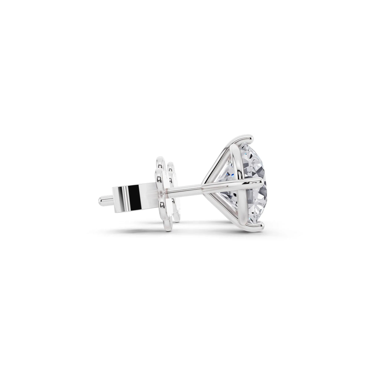 Martini Round Lab Grown Diamond Stud Earrings, side view