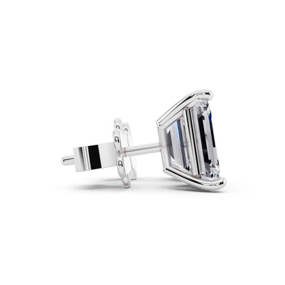 Martini Emerald Lab Grown Diamond Stud Earrings, side view