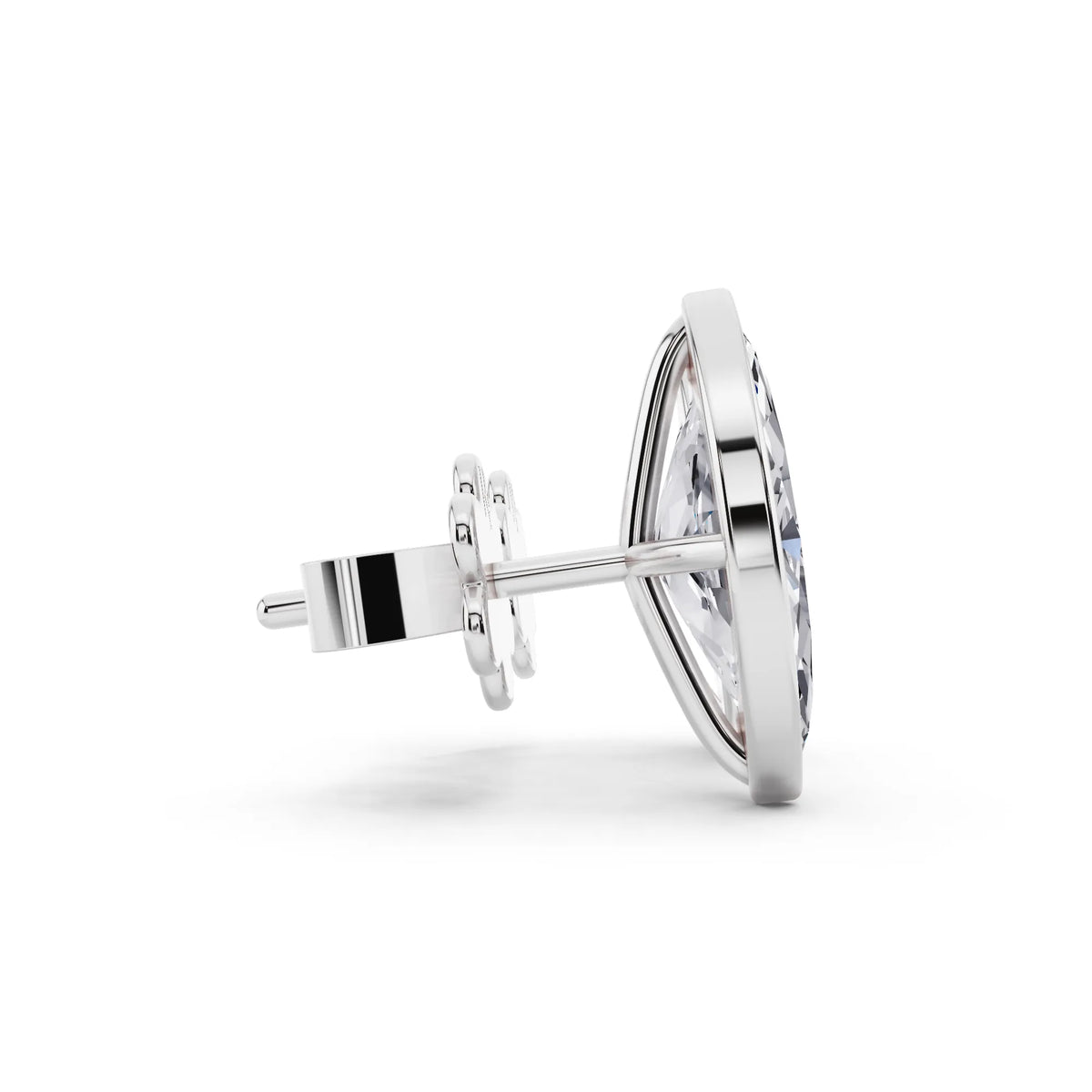 Martini Bezel Marquise Lab Grown Diamond Stud Earrings, side view