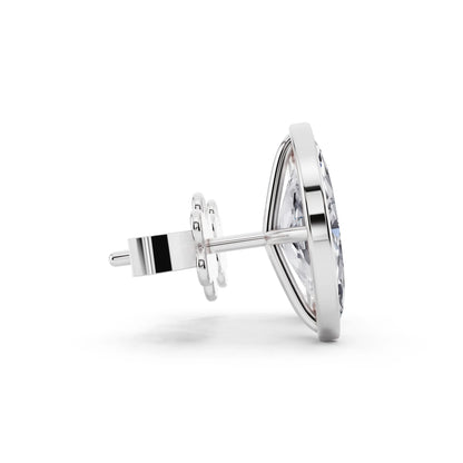 Martini Bezel Marquise Lab Grown Diamond Stud Earrings, side view