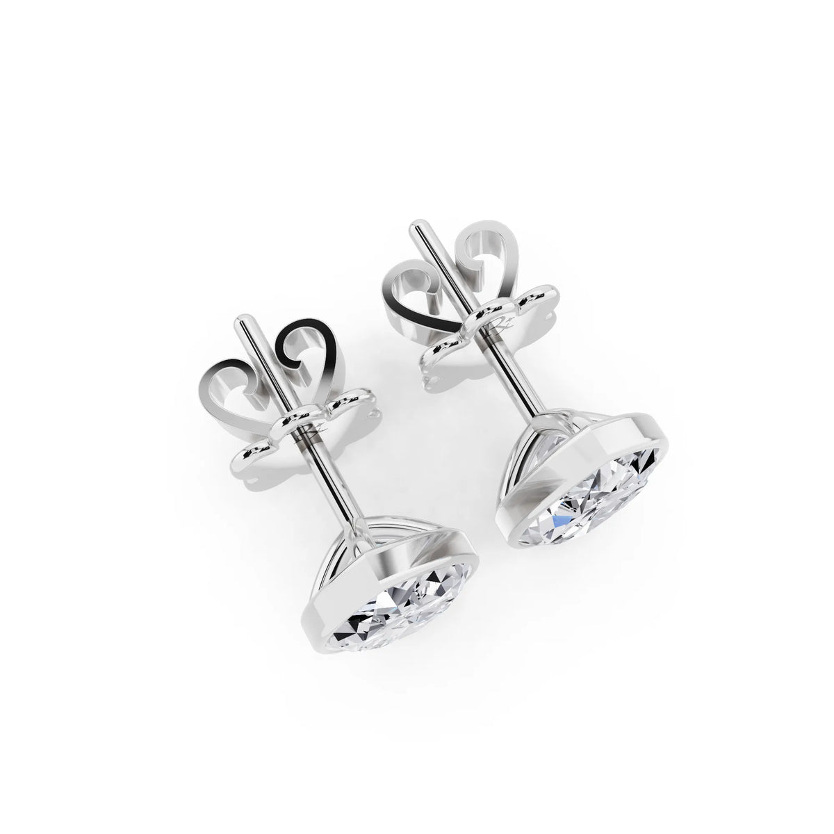 Martini Bezel Marquise Lab Grown Diamond Stud Earrings, top view