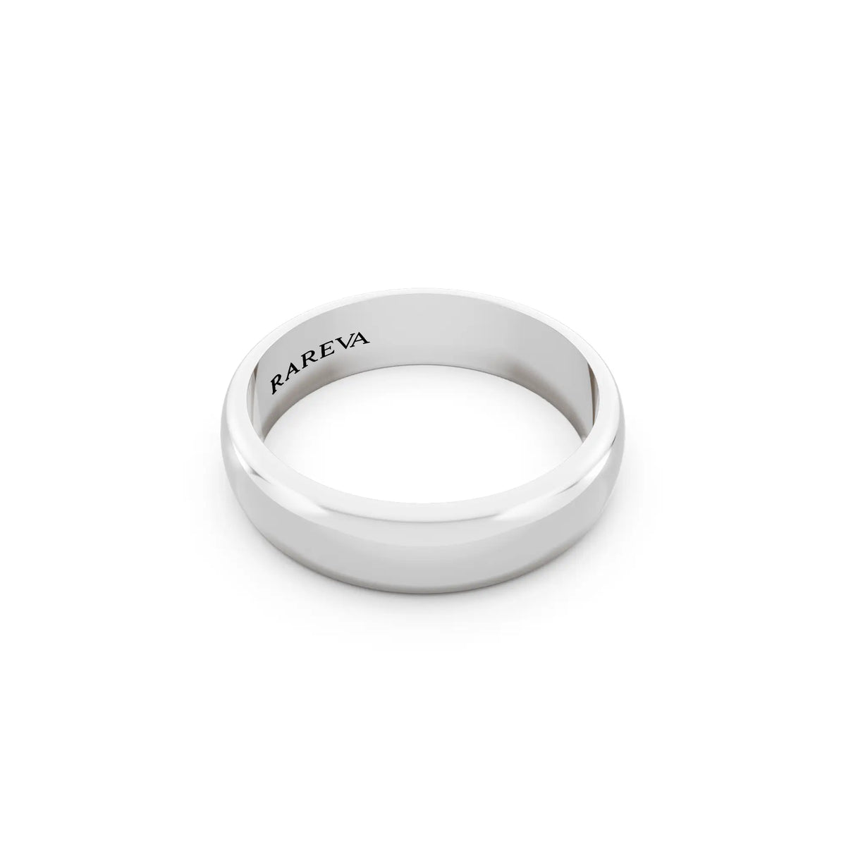 Platinum Men's Classic Dome Wedding Band - 5mm - Left