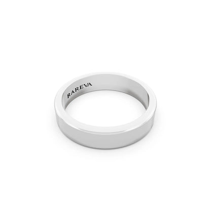 Platinum Men's Flat Wedding Band - 4.5mm - Left