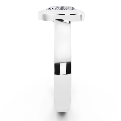 14 KT White Gold Heart Cut Diamond Bezel Set Solitaire Ring - side view