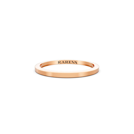 10K Rose Gold Men's Flat Wedding Band - 1.5mm - Front
