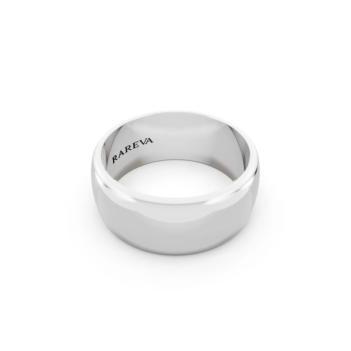 Platinum Men's Classic Dome Wedding Band - 8mm - Left