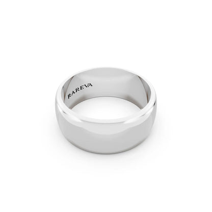 Platinum Men's Classic Dome Wedding Band - 8mm - Left