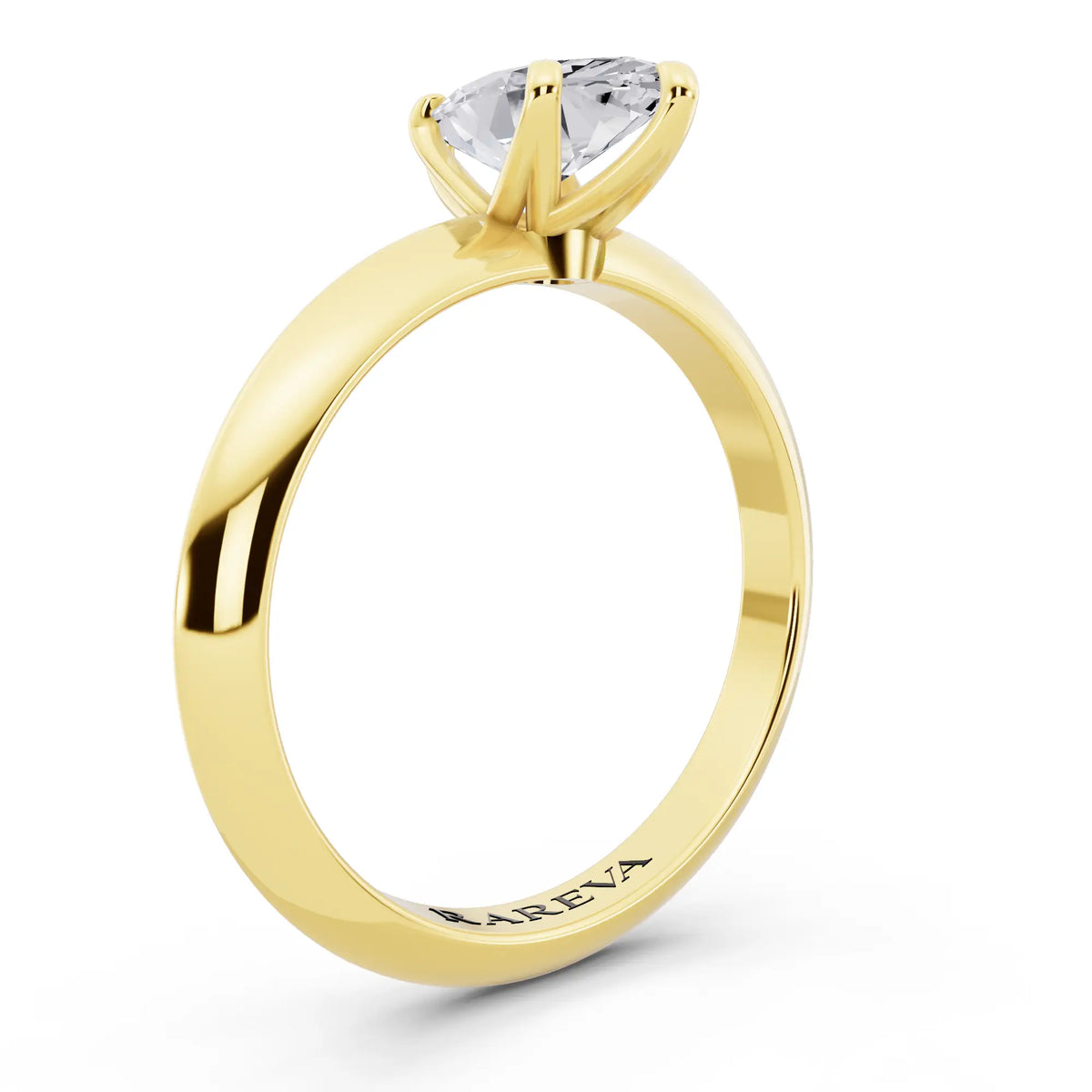 18 KT Yellow Gold Marquise Cut Diamond Classic Solitaire Ring - top view