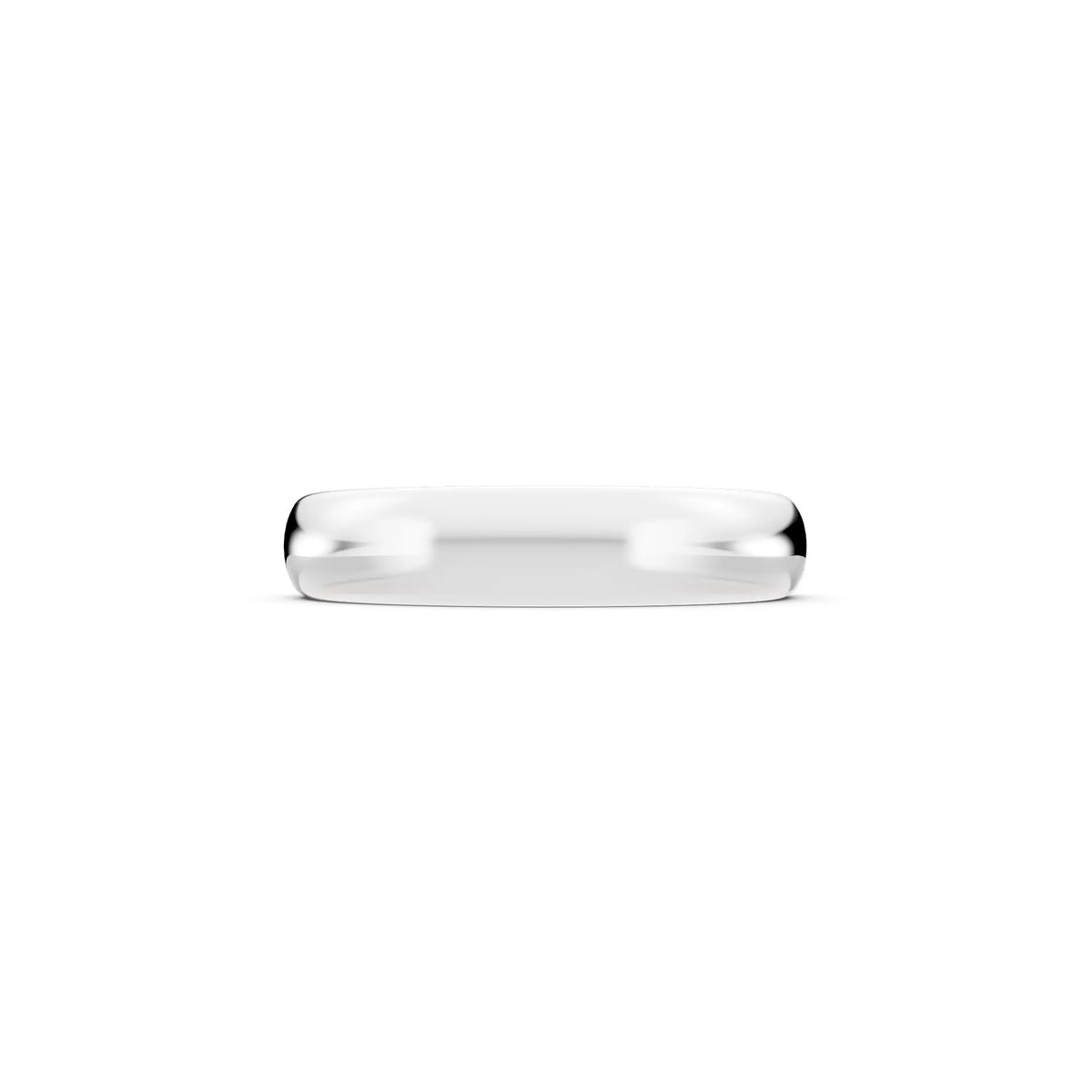 Silver Men's Classic Dome Wedding Band - 4mm - Side