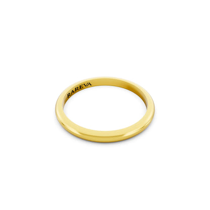 14K Yellow Gold Men's Classic Dome Wedding Band - 2mm - Left