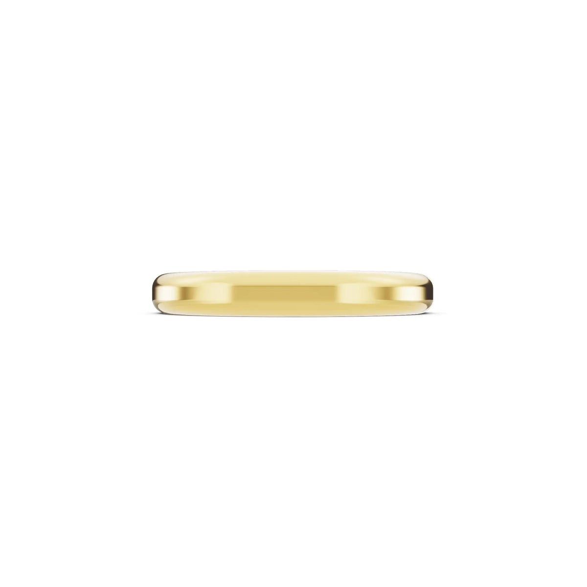 10K Yellow Gold Men's Round Cut Diamond Solitaire Dome Band - 3mm - Side