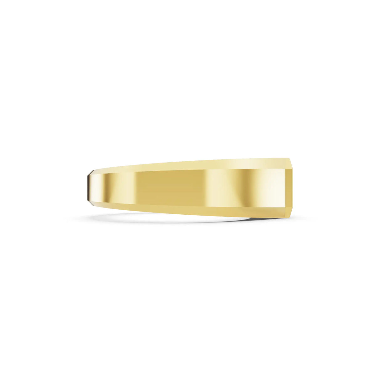 10K Yellow Gold Men's Radiant Cut Diamond East West Solitaire Ring - 4mm - Side