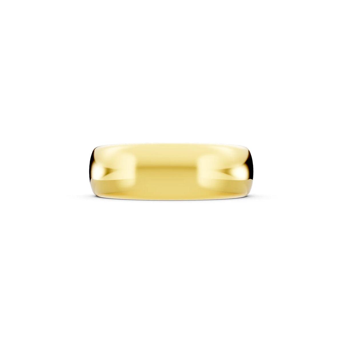 10K Yellow Gold Men's Classic Dome Wedding Band - 6mm - Side