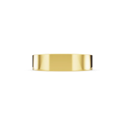 10K Yellow Gold Men's Baguette Cut Diamond Solitaire Band - 5mm - Side