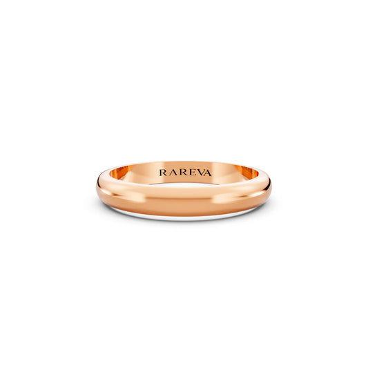 10K Rose Gold Men's Classic Dome Wedding Band - 3mm - Front