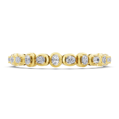14K Yellow Gold Cushion Cut Diamond Tennis Bracelet - Front