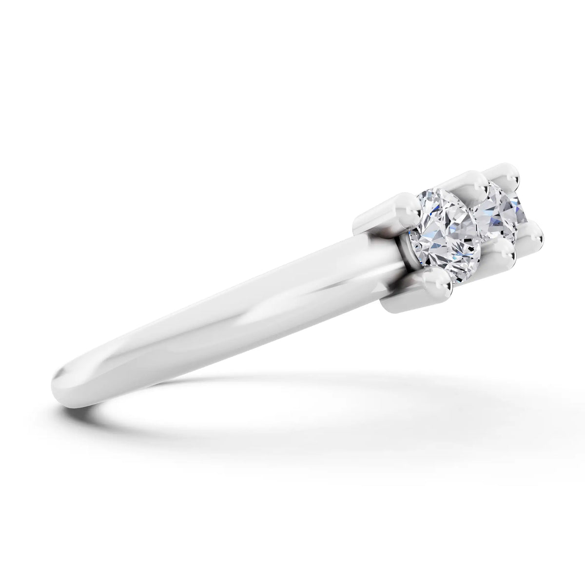 Platinum Seven Stone Round Cut Diamond Half Eternity Wedding Band - 1.8mm - Side