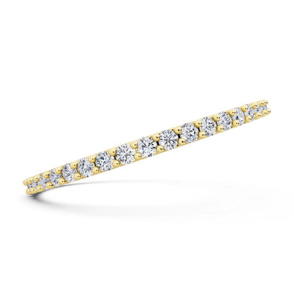 10K Yellow Gold Round Cut Diamond 4 Prong Eternity Band - 1.6mm - Side