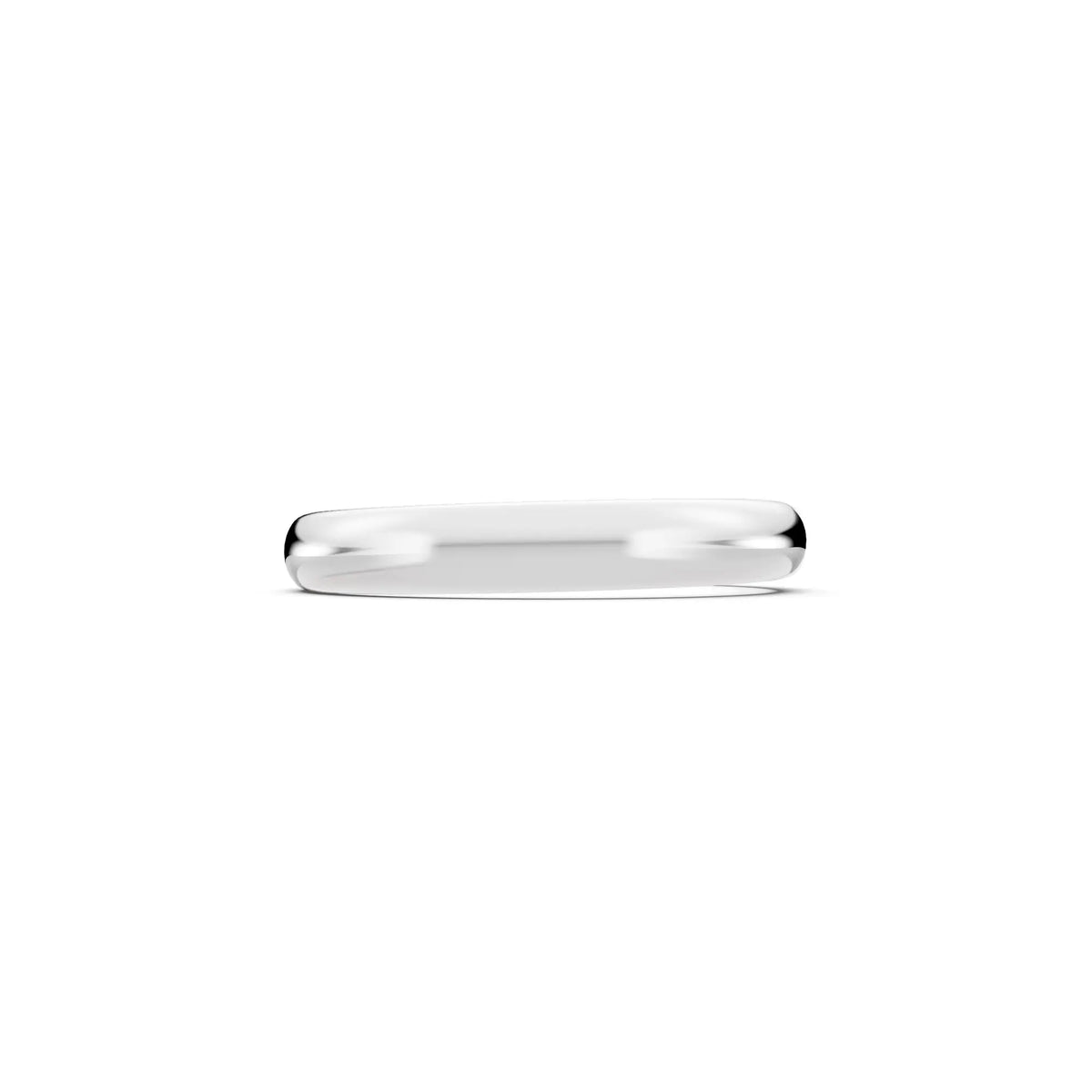 14K White Gold Men's Classic Dome Wedding Band - 3mm - Side