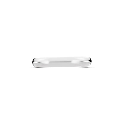 14K White Gold Men's Classic Dome Wedding Band - 3mm - Side