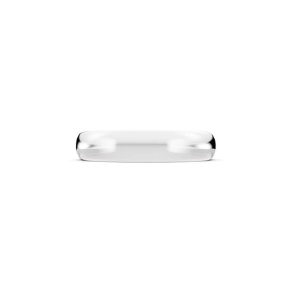 10K White Gold Men's Classic Dome Wedding Band - 4mm - Side