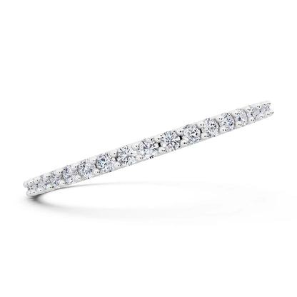 10K White Gold Round Cut Diamond 4 Prong Eternity Band - 1.6mm - Side