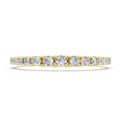 10K Yellow Gold Graduated Round Cut Diamond Tennis Bracelet - Front