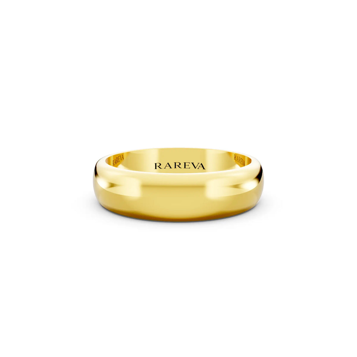 10K Yellow Gold Men's Classic Dome Wedding Band - 5mm - Front