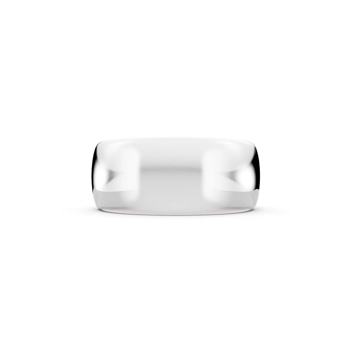 Platinum Men's Classic Dome Wedding Band - 8mm - Side