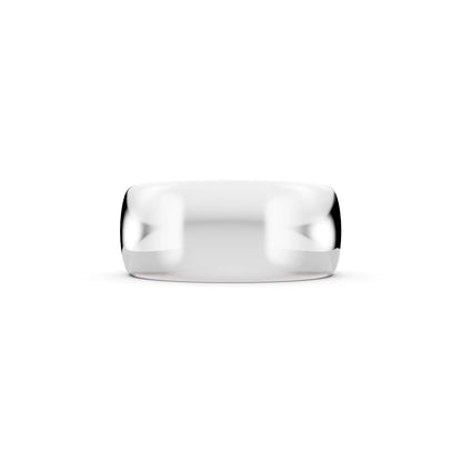 Platinum Men's Classic Dome Wedding Band - 8mm - Side