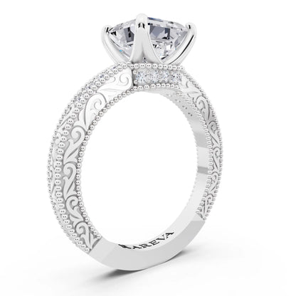 Platinum Asscher Cut Diamond Vintage - top view