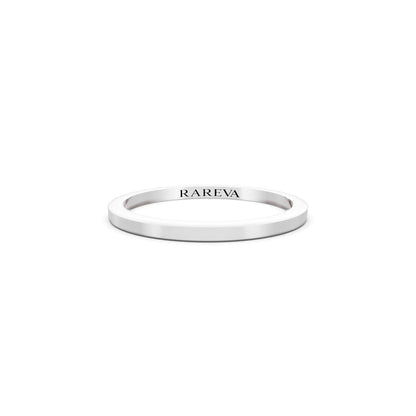Platinum Men's Flat Wedding Band - 1.5mm - Front