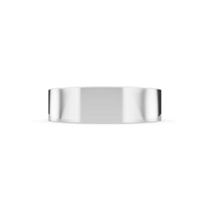 10K White Gold Men's Round Cut Diamond Star Set Solitaire Band - 5.5mm - Side