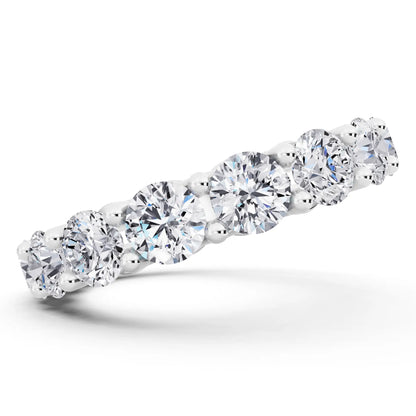 Silver Round Cut Diamond Unity Prong Eternity Band - 3.6mm - Side