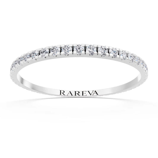 Platinum Round Cut Diamond Classic Eternity Band - 1.6mm - Front