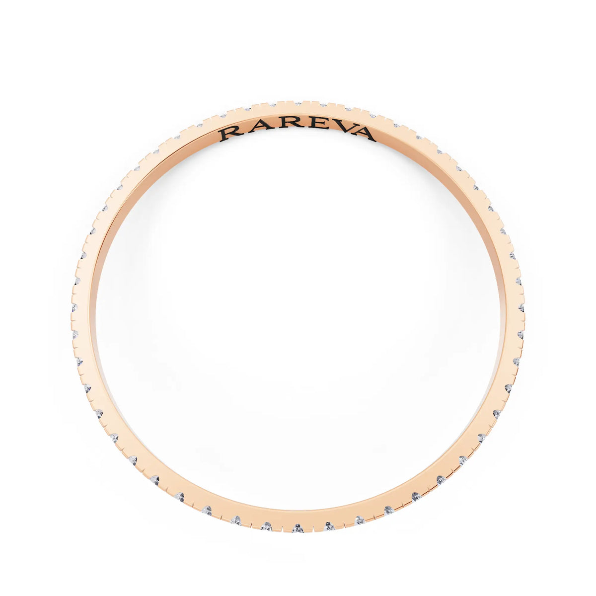 14K Rose Gold Round Cut Diamond Classic Eternity Band - 1.5mm - Top