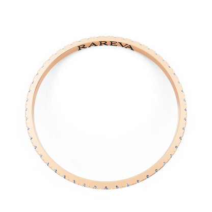 14K Rose Gold Round Cut Diamond Classic Eternity Band - 1.5mm - Top