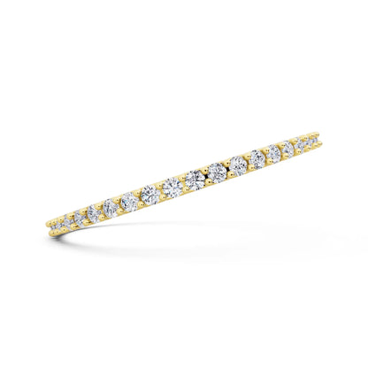 14K Yellow Gold Round Cut Diamond 4 Prong Eternity Band - 1.5mm - Side