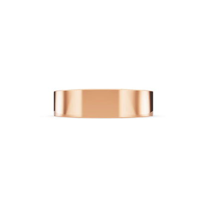 14K Rose Gold Men's Baguette Cut Diamond Solitaire Band - 5mm - Side