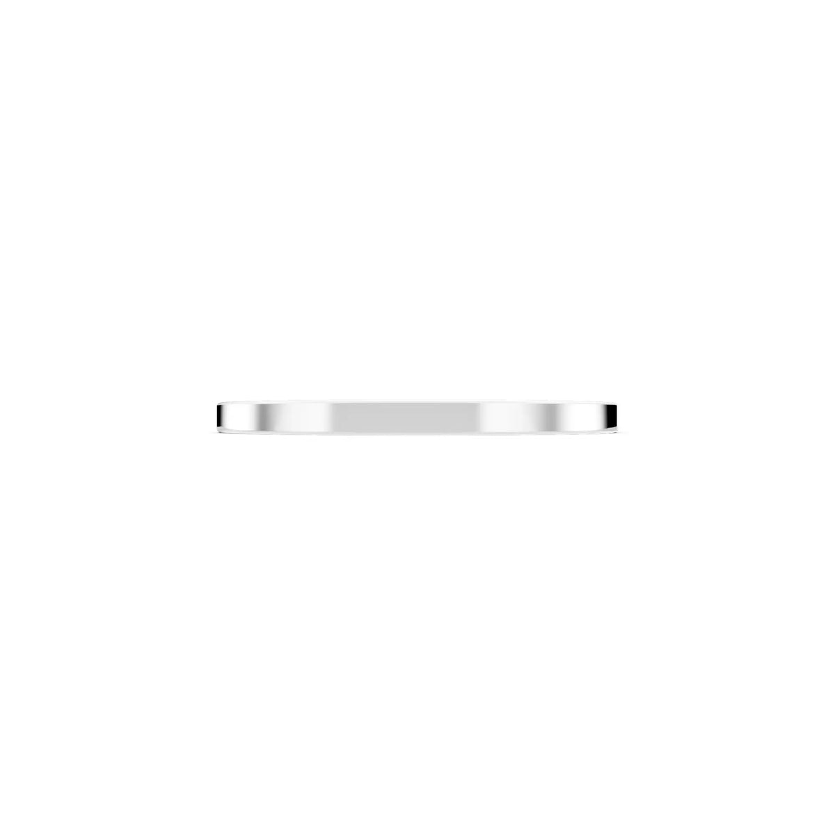 Platinum Men's Soft Edge Flat Wedding Band - 1.5mm - Side